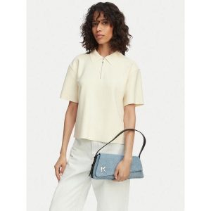 Torebka Karl Lagerfeld Jeans. Niebieskie torebki klasyczne Karl Lagerfeld Jeans, bez wzorów, z jeansu, bez dodatków. Za 434,99 zł.