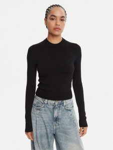 HUGO Sweter Sblog_B 50543054 Czarny Slim Fit. Czarne swetry klasyczne Hugo, s, z syntetyku, bez kołnierzyka. Za 479,99 zł.