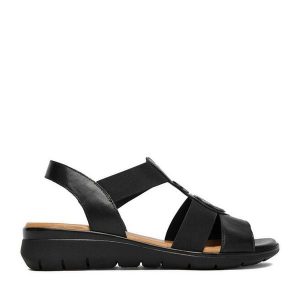 Sandały Go Soft. Czarne sandały Go Soft, bez wzorów, bez obcasa, na płaskiej podeszwie, bez zapięcia. Za 179,99 zł.