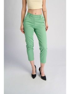 Marks & Spencer Spodnie chino w kolorze jasnozielonym rozmiar: 44. Zielone chinosy Marks & Spencer, bez wzorów, z podwyższonym stanem. Za 62,03 zł.