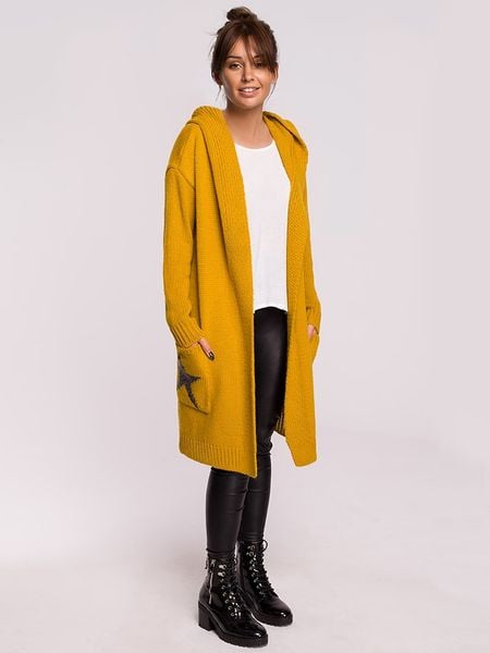 Be Wear Kardigan w kolorze musztardowym rozmiar: L/XL. Żółte kardigany Be Wear, l, bez wzorów, bez ramiączek. Za 192,33 zł.