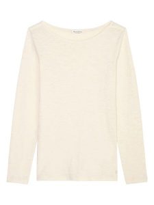 Marc O´Polo Koszulka w kolorze kremowym rozmiar: XL. Brązowe bluzki xl, bez wzorów, z bawełny, bez kołnierzyka, bez ramiączek. Za 118,28 zł.