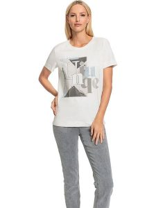 Heine Koszulka w kolorze kremowym rozmiar: 42. Brązowe bluzki Heine, bez wzorów, bez kołnierzyka, bez ramiączek. Za 39,99 zł.