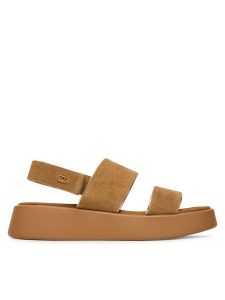 Liu Jo Sandały Amber 01 SA5187 PX002 Brązowy. Brązowe sandały Liu Jo, bez wzorów, ze skóry, bez obcasa, na płaskiej podeszwie, bez zapięcia. Za 339,99 zł.