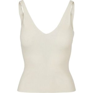 Damski tank top Urban Classics Rib. Białe topy Urban Classics, bez wzorów, eleganckie, bez kołnierzyka, bez ramiączek. Za 133,00 zł.