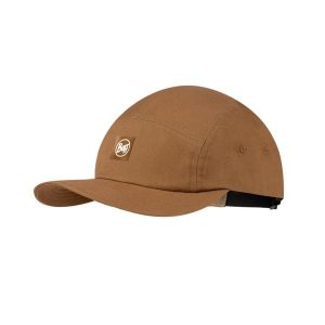 Czapka z daszkiem BUFF 5 PANEL VENTURE CAP SOLID CAMEL. Brązowe czapki Buff, bez wzorów, z bawełny, eleganckie. Za 139,90 zł.