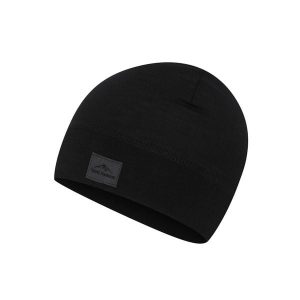 Czapka Beanie z wełny merynosa Unisex Fjord Nansen Light Merinoull. Czarne czapki Fjord Nansen, bez wzorów, z wełny, sportowe. Za 99,90 zł.