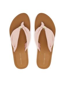 Tommy Hilfiger Japonki Th Ltr Footbed Summer Sandal FW0FW09194 Różowy. Czerwone klapki TOMMY HILFIGER, bez wzorów, z materiału, bez obcasa. Za 229,99 zł.