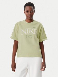 Nike T-Shirt FQ6600 Zielony Loose Fit. Zielone t-shirty Nike, m, bez wzorów, z bawełny, bez kołnierzyka, bez ramiączek. Za 189,99 zł.
