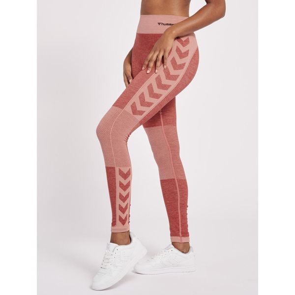 Damskie legginsy mid-rise Hummel Clea. Czerwone legginsy Hummel, bez wzorów, z materiału. Za 161,50 zł.