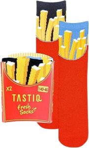 Skarpety Tastic Skarpetki unisex 2-pak Pommes Giftbox Red. Niebieskie skarpetki Erima, bez wzorów, z bawełny. Za 112,99 zł.