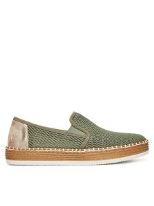 Rieker Espadryle CEO-L7873-52 Zielony. Zielone espadryle Rieker, bez wzorów, z materiału, bez obcasa, na płaskiej podeszwie. Za 319,99 zł.