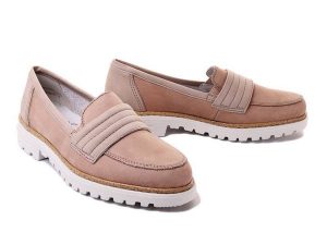 RIEKER 54855-60 beige, półbuty damskie. Brązowe półbuty Rieker, bez wzorów, bez obcasa, na obcasie, bez zapięcia. Za 169,95 zł.