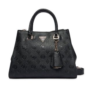 Torebka Guess. Czarne kuferki Guess, z aplikacjami, bez dodatków. Za 519,99 zł.