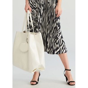 Torba shopper z saszetką - Biały. Nerki i saszetki marki Reserved. Za 99,99 zł.