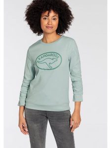 Kangaroos Bluza w kolorze zielonym rozmiar: 48/50. Zielone bluzy KangaROOS, bez wzorów, z bawełny, bez kaptura. Za 86,57 zł.