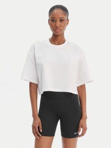 Reebok T-Shirt Reebok x Ewa Chodakowska Olka RK25612CCW Biały Relaxed Fit. Białe t-shirty Reebok, xl, bez wzorów, z bawełny, bez kołnierzyka, bez ramiączek. Za 79,99 zł.