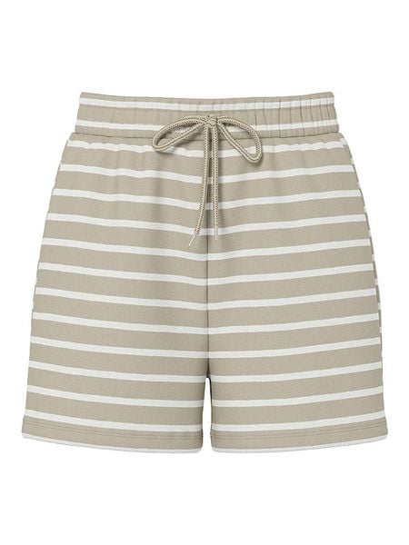 Pieces Szorty "Chilli" w kolorze beżowo-białym rozmiar: M. Brązowe szorty Pieces, bez wzorów, z podwyższonym stanem. Za 61,60 zł.