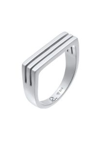 Elli PREMIUM Damski sygnet prostokąt w rodowanym srebrze 925 Sterling Silver Pierścionki 1 ct. Szare pierścionki Elli PREMIUM, srebrne. Za 313,64 zł.