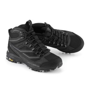 Buty trekkingowe wysokie unisex Alpine Pro Wadune Vibram. Czarne buty trekkingowe Alpine Pro, bez zapięcia. W wyprzedaży za 499,00 zł.