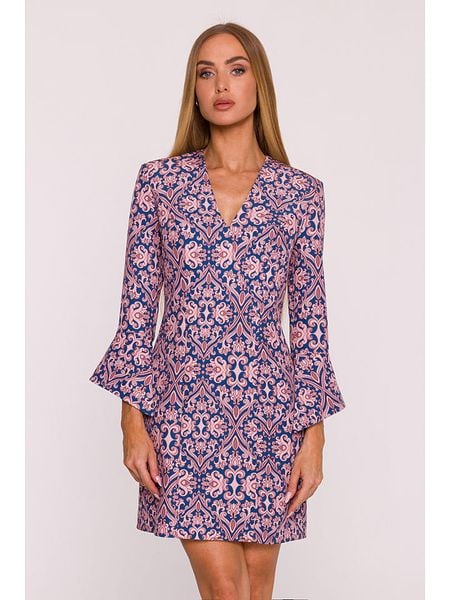 Made of emotion Sukienka w kolorze niebiesko-jasnoróżowym rozmiar: L. Niebieskie sukienki Made Of Emotion, l, bez wzorów, bez kołnierzyka, bez ramiączek, mini. Za 270,39 zł.