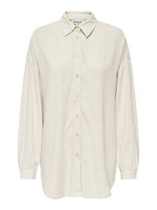 ONLY Koszula Siesta 15347208 Beżowy Oversize. Brązowe koszule ONLY, s, bez wzorów, z wiskozy, bez kołnierzyka, bez ramiączek. Za 99,99 zł.