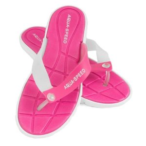 Japonki basenowe damskie Aqua Speed Bali. Czerwone klapki Aqua-Speed, bez wzorów, bez obcasa. Za 36,99 zł.
