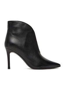 Eva Minge Botki EO-DREW-GLC9343-4.5-880-4 Czarny. Czarne botki Eva Minge, bez wzorów, ze skóry, bez obcasa, na szpilce, bez zapięcia. Za 449,99 zł.
