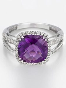 ATELIER DU DIAMANT Złoty pierścionek "Divine Améthyste 10" z diamentami rozmiar: 54. Różowe pierścionki ATELIER DU DIAMANT, z ametystem, złote. Za 2 174,99 zł.