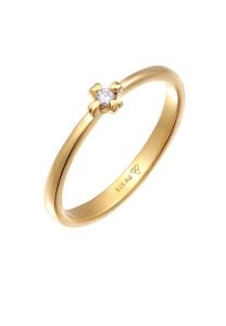 Elli DIAMONDS Damski pierścionek zaręczynowy pasjans serce z diamentem (0.03 ct.) ze srebra próby 925 Sterling Silver Pierścionki 1 ct. Szare pierścionki Elli DIAMONDS, z brylantem, srebrne. Za 368,99 zł.