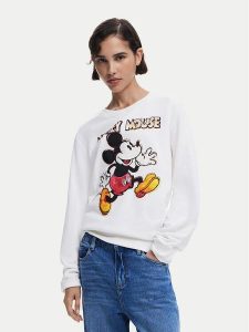 Desigual Bluza Avery Mickey 25SWSK45 Écru Regular Fit. Bluzy Desigual, m, bez wzorów, z bawełny, bez kaptura. Za 239,99 zł.