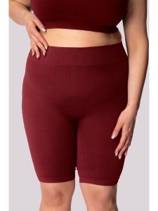 Spaio Szorty sportowe "Ribbed" w kolorze bordowym rozmiar: 3XL. Czerwone spodenki sportowe Spaio, xl, bez wzorów, z materiału, z podwyższonym stanem, outdoorowe. Za 126,99 zł.