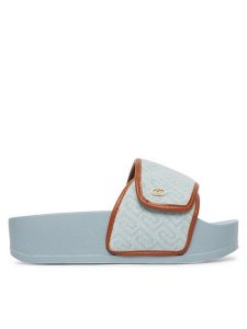 Liu Jo Klapki Mykonos 04 BA6079 TX523 Błękitny. Niebieskie klapki Liu Jo, bez wzorów, ze skóry, bez obcasa. Za 329,99 zł.