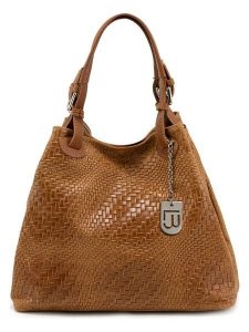 Lucca Baldi Skórzana torebka "Sarzana" w kolorze jasnobrązowym - 37 x 45 x 15 cm rozmiar: onesize. Brązowe torebki klasyczne Lucca Baldi, bez wzorów, z materiału, przez ramię, bez dodatków. Za 260,99 zł.