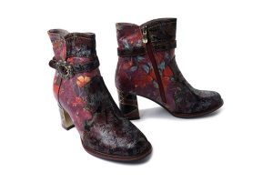 LAURA VITA 0006324 Marbreo 12 wine, botki damskie. Czerwone botki LAURA VITA, na zimę, bez wzorów, z polaru, bez obcasa, na obcasie, bez zapięcia. Za 504,90 zł.