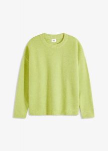 Sweter oversize. Zielone swetry klasyczne bonprix, bez kołnierzyka. Za 109,99 zł.