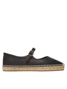 Castañer Espadryle Pepa/250 025701 Czarny. Czarne espadryle Castañer, bez wzorów, ze skóry, bez obcasa. Za 429,99 zł.
