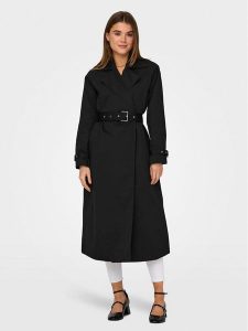ONLY Trencz April 15308860 Czarny Regular Fit. Czarne płaszcze ONLY, m, bez wzorów, z syntetyku, bez kaptura. Za 339,99 zł.