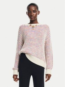 Desigual Sweter Whitehorse 24WWJF34 Écru Regular Fit. Swetry klasyczne Desigual, l, z syntetyku, bez kołnierzyka. Za 379,99 zł.
