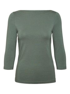 Vero Moda Koszulka w kolorze zielonym rozmiar: L. Zielone bluzki Vero Moda, l, bez wzorów, bez kołnierzyka, bez ramiączek. Za 74,63 zł.