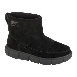 Buty Sorel Explorer Iii Slip-on Wp 2077971010 czarne. Czarne buty zimowe z gumy, za kostkę, bez obcasa, bez zapięcia. Za 717,09 zł.