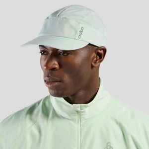 Czapka biegowa ODLO Performance X-Light Pack ultralekka i składana. Zielone czapki ODLO, bez wzorów, sportowe. Za 136,80 zł.