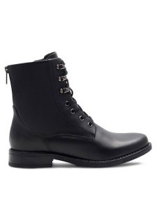 Lasocki Trzewiki WI16-ALBA3-08 Czarny. Czarne botki Lasocki, bez wzorów, ze skóry, bez obcasa, na płaskiej podeszwie, bez zapięcia. Za 259,99 zł.