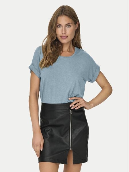 ONLY T-Shirt Moster 15106662 Niebieski Regular Fit. Niebieskie t-shirty ONLY, m, bez wzorów, z wiskozy, bez kołnierzyka, bez ramiączek. Za 49,99 zł.