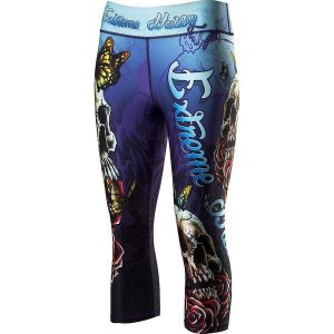 Legginsy sportowe damskie EXTREME HOBBY SKULL 2 3/4. Niebieskie legginsy EXTREME HOBBY, bez wzorów, z elastanu. Za 179,00 zł.