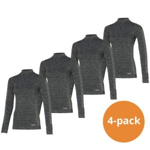 Koszulka termoaktywna Heat Keeper z długim rękawem damska Premium 4-pak. Czarne koszule nocne HEAT KEEPER, bez wzorów, bez ramiączek. Za 303,99 zł.