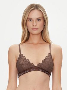 Guess Biustonosz z fiszbiną O4YC00 PZ01C Brązowy. Brązowe biustonosze Guess, z aplikacjami, z syntetyku. Za 109,99 zł.
