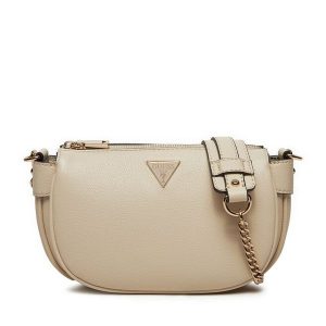 Torebka Guess. Brązowe listonoszki Guess, z aplikacjami, bez dodatków. Za 309,99 zł.