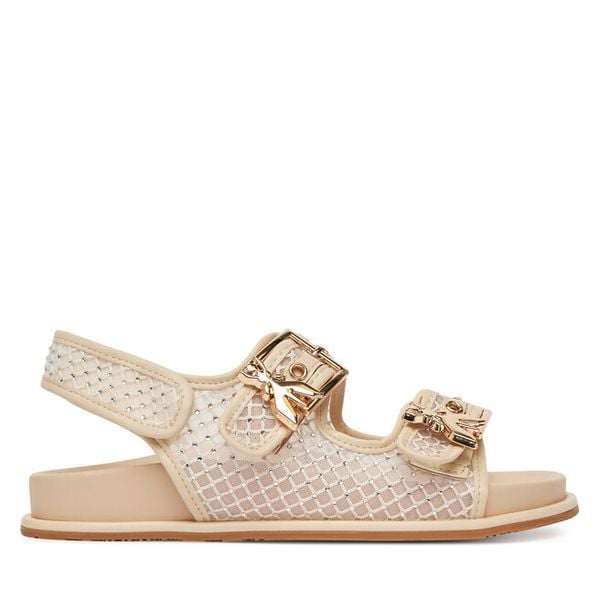 Sandały Patrizia Pepe. Brązowe sandały Patrizia Pepe, bez wzorów, bez obcasa, na płaskiej podeszwie, bez zapięcia. Za 449,99 zł.