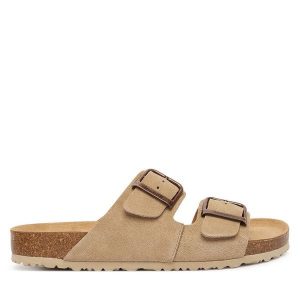 Klapki Tamaris. Brązowe klapki Tamaris, bez wzorów, bez obcasa. Za 329,99 zł.